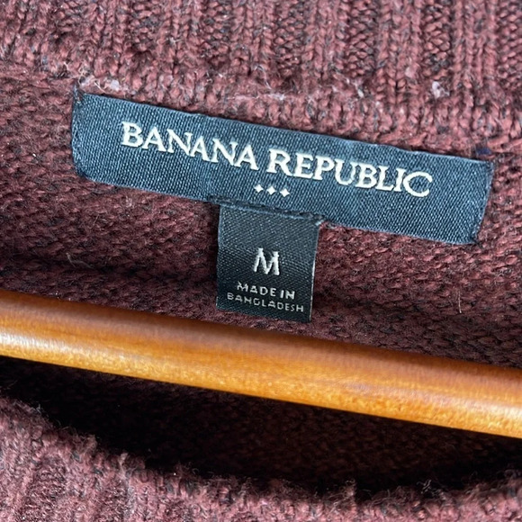 BANANA REPUBLIC Mens Cozy Crewneck Sweater Amber Ale Brown Mid-Weight Preppy M - Picture 6 of 9